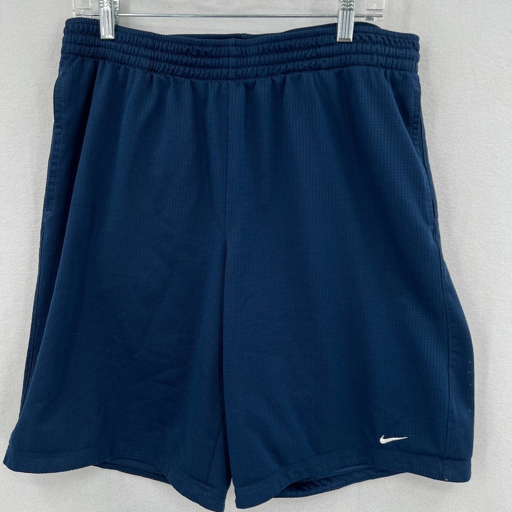Nike Mesh Shorts Mens Size L 9" Blue Activewear‎ Gym Training Basketball Y2K